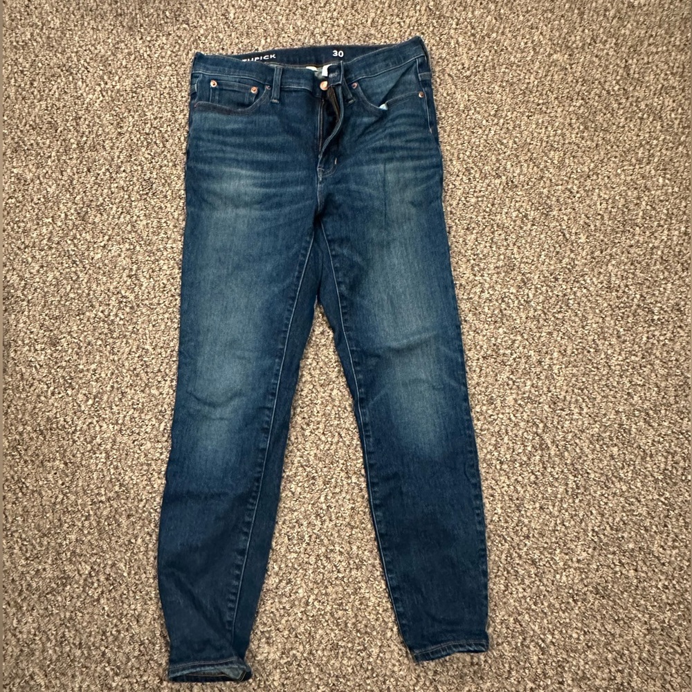 J Crew high rise toothpick jeans size 30